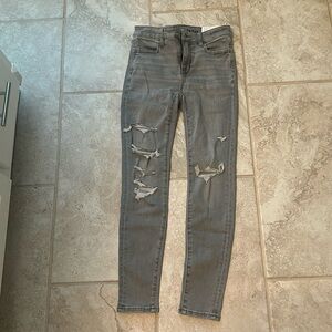 American Eagle Next Level Stretch Hi-Rise Jegging Charcoal Wash size 00 short